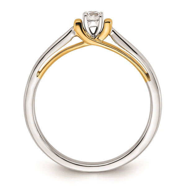 14K Two-Tone Engagement Ring with 1/10 Carat Diamond