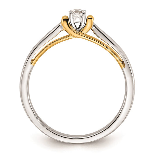 Buy Stylish 14K Two-Tone Engagement Ring with 1/10 Carat Diamond - Value!
