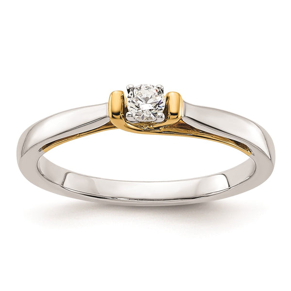 14K Two-Tone Engagement Ring with 1/10 Carat Diamond