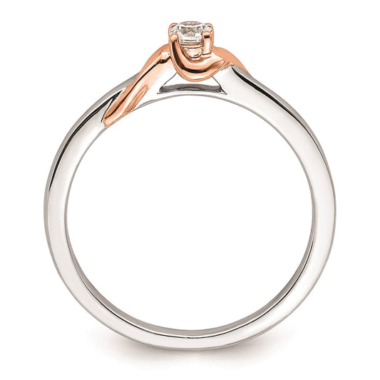 Exclusive 14K White & Rose Gold Engagement Ring | 1/10 Carat Diamond Value