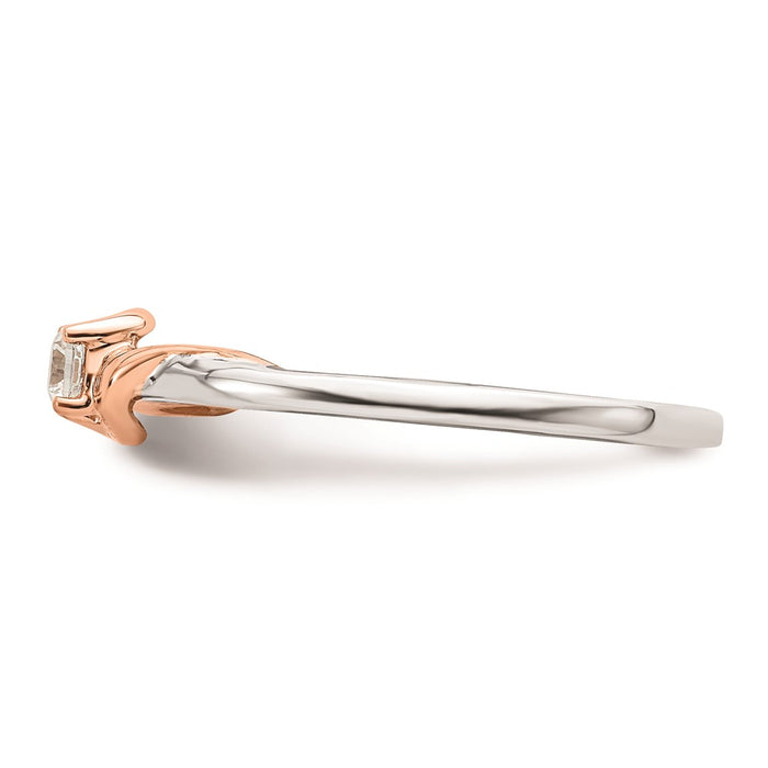 Exclusive 14K White & Rose Gold Engagement Ring | 1/10 Carat Diamond Value-3