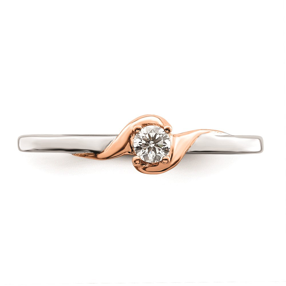 Exclusive 14K White & Rose Gold Engagement Ring | 1/10 Carat Diamond Value