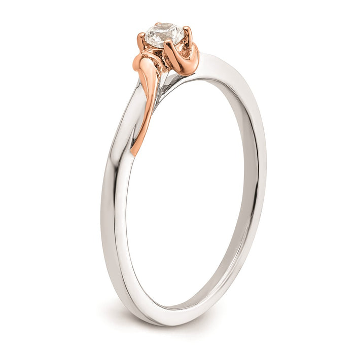 Exclusive 14K White & Rose Gold Engagement Ring | 1/10 Carat Diamond Value-6