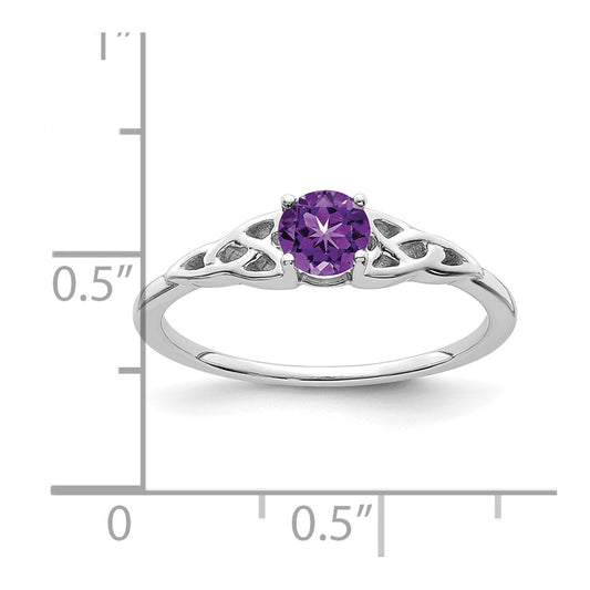 Exclusive 14K White Gold Celtic Knot Ring with Amethyst | Stylish Value Piece