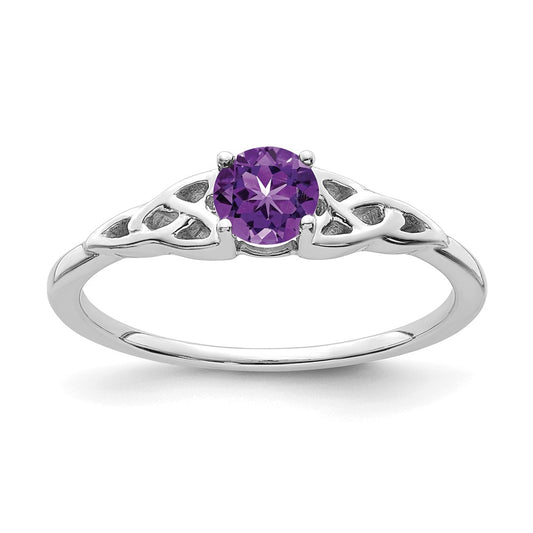 Exclusive 14K White Gold Celtic Knot Ring with Amethyst | Stylish Value Piece