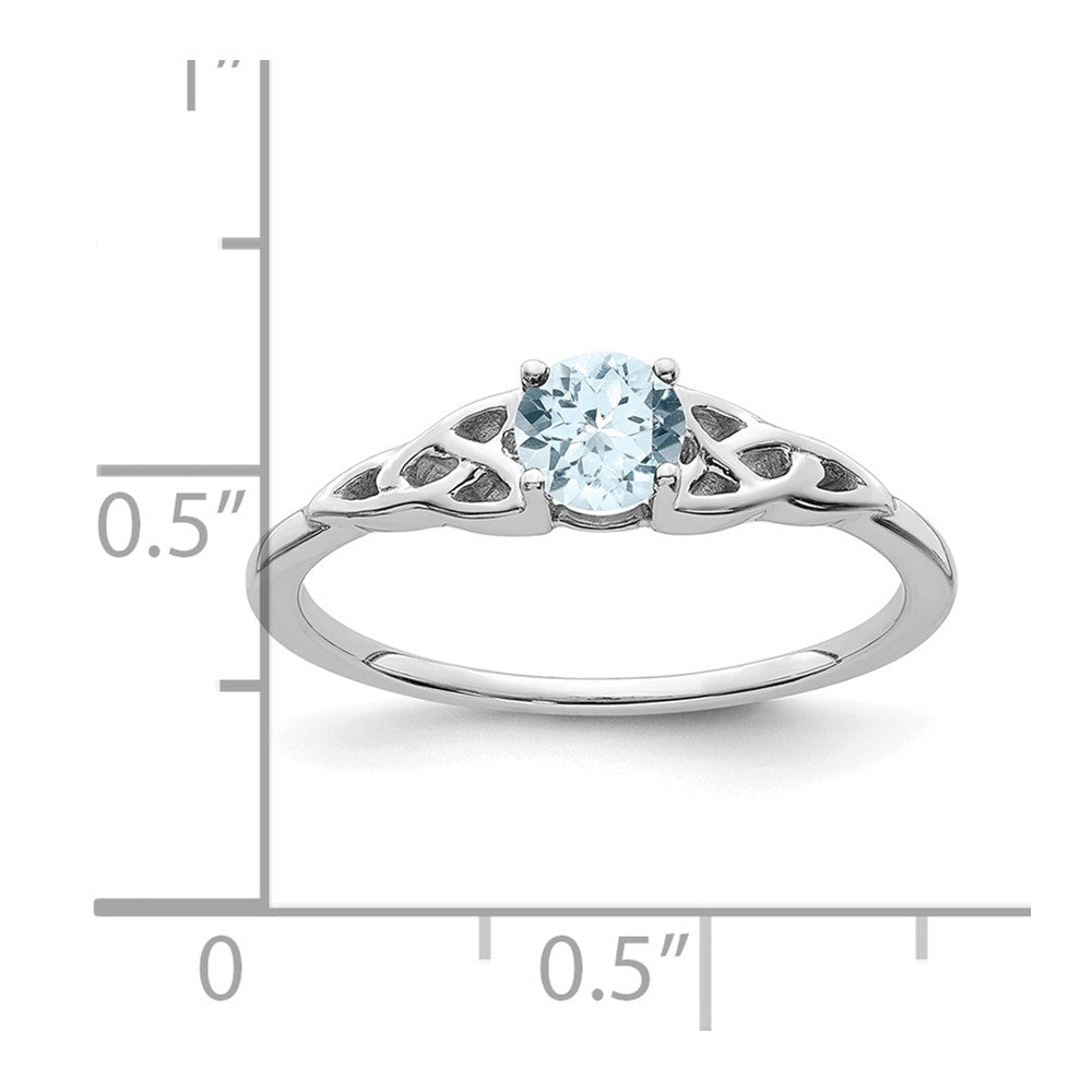 Buy 14K White Gold Celtic Knot Ring with Aquamarine - Stylish Value!