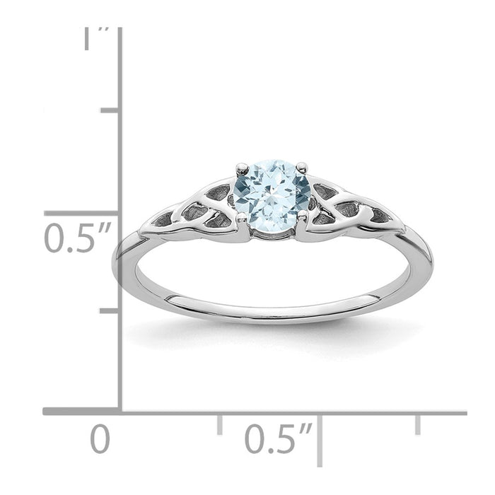 Buy 14K White Gold Celtic Knot Ring with Aquamarine - Stylish Value!-2