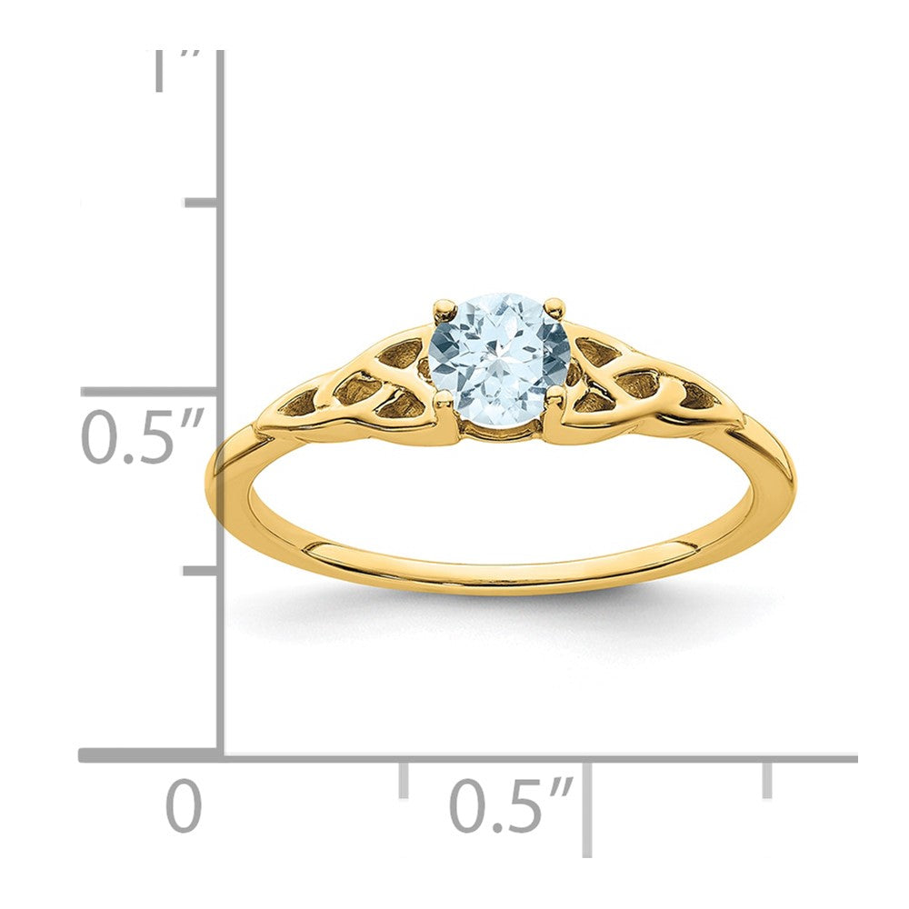 Buy 14K Gold Celtic Knot Ring with Aquamarine - Affordable Luxury Design