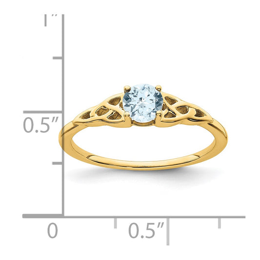 Buy 14K Gold Celtic Knot Ring with Aquamarine - Affordable Luxury Design