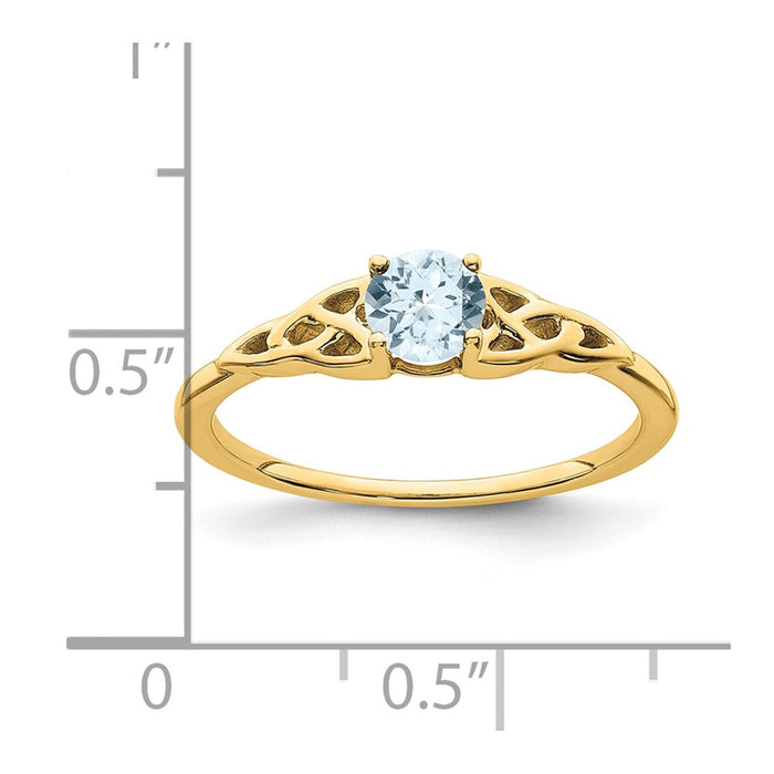 Buy 14K Gold Celtic Knot Ring with Aquamarine - Affordable Luxury Design-2