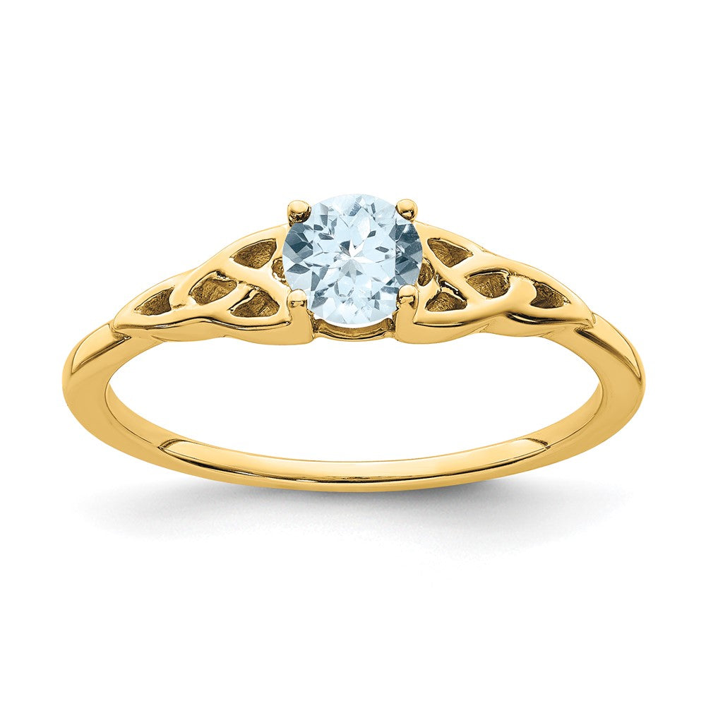 Buy 14K Gold Celtic Knot Ring with Aquamarine - Affordable Luxury Design