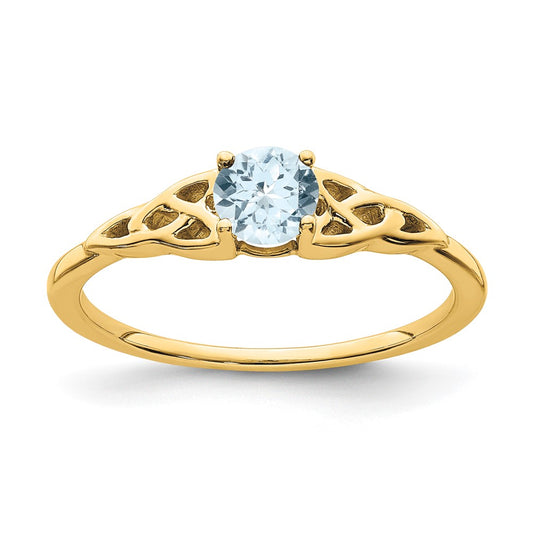 Buy 14K Gold Celtic Knot Ring with Aquamarine - Affordable Luxury Design