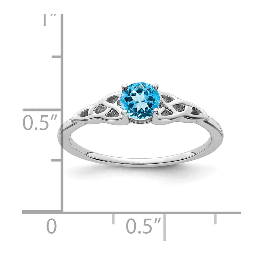Shop Stylish 14K White Gold Celtic Knot Ring with Blue Topaz - Affordable Luxury!