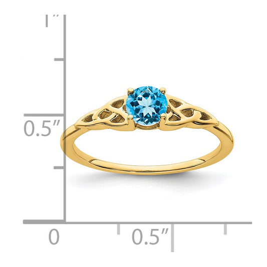 Buy Stylish 14K Gold Celtic Knot Ring with Blue Topaz - Affordable Luxury!
