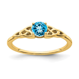 Buy Stylish 14K Gold Celtic Knot Ring with Blue Topaz - Affordable Luxury!
