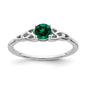 Shop Stylish 14K White Gold Celtic Knot Ring with Created Emerald - Affordable Elegance-1