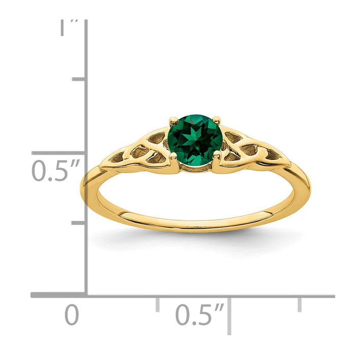 Buy Stylish 14K Gold Created Emerald Celtic Knot Ring - Affordable Luxury-2