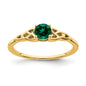 Buy Stylish 14K Gold Created Emerald Celtic Knot Ring - Affordable Luxury-1