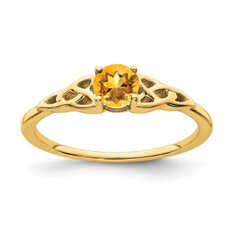 Shop Exclusive 14K Gold Celtic Knot Ring with Citrine - Stylish & Affordable