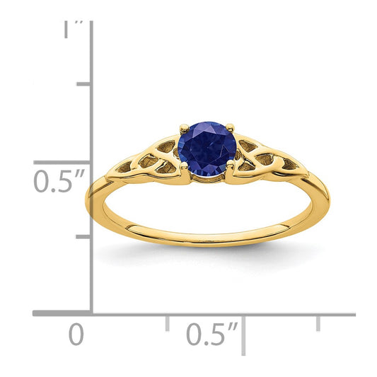 Shop Exclusive 14K Gold Celtic Knot Ring with Sapphire - Affordable Luxury