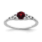 Exclusive 14K White Gold Celtic Knot Ring with Garnet Accent - Stylish Design-1