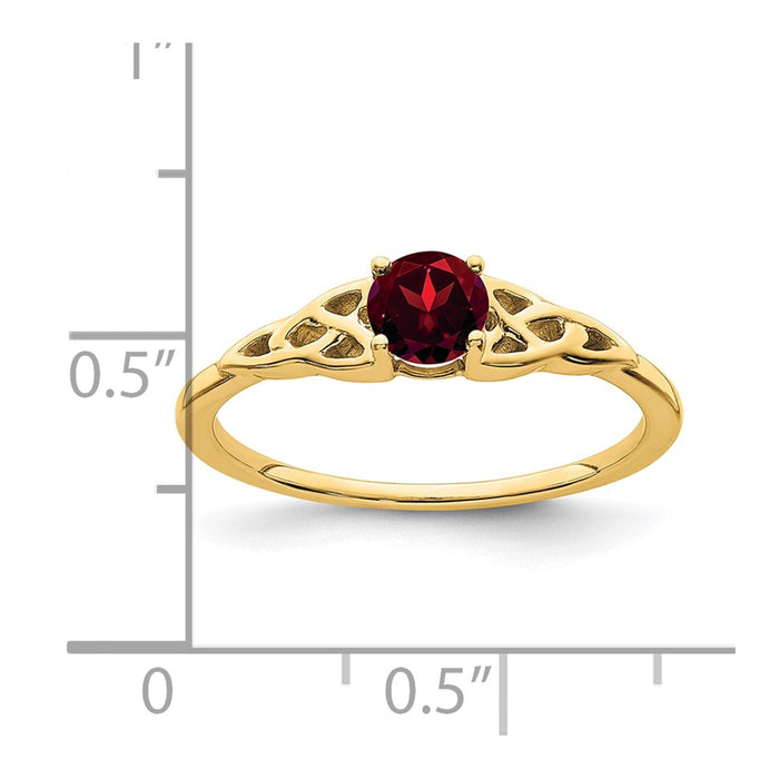 High-Quality 14K Gold Celtic Knot Ring with Garnet - Stylish Luxury!-2
