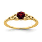 High-Quality 14K Gold Celtic Knot Ring with Garnet - Stylish Luxury!-1