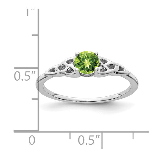 Exclusive 14K White Gold Celtic Knot Ring with 0.85 Carat Peridot - Stylish Value!