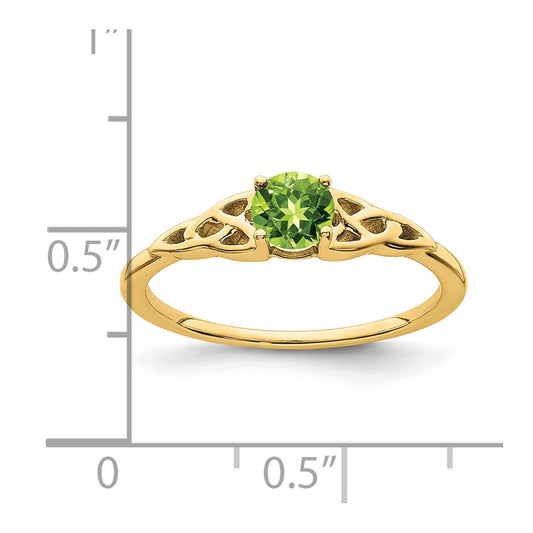 High-Quality 14K Gold Celtic Knot Ring with Peridot - Stylish & Affordable!