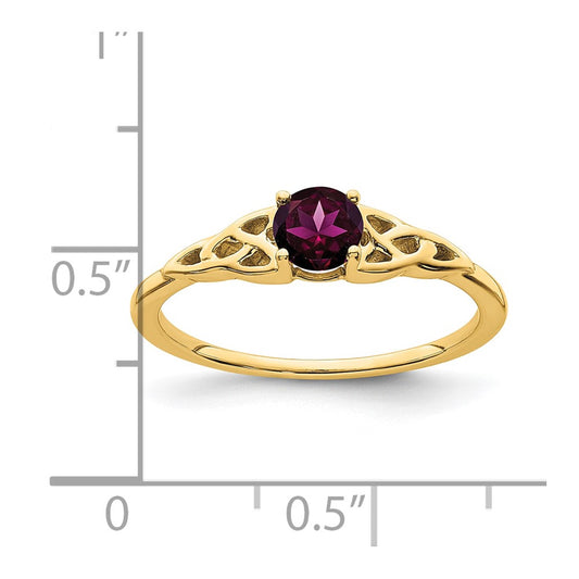 Shop Exclusive 14K Gold Celtic Knot Ring with 1.5 Carat Rhodolite Garnet