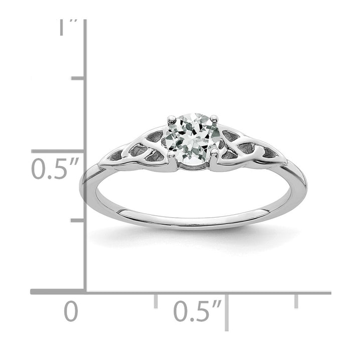 Shop Exclusive 14K White Gold Celtic Knot Ring with White Topaz - Stylish Value!-2