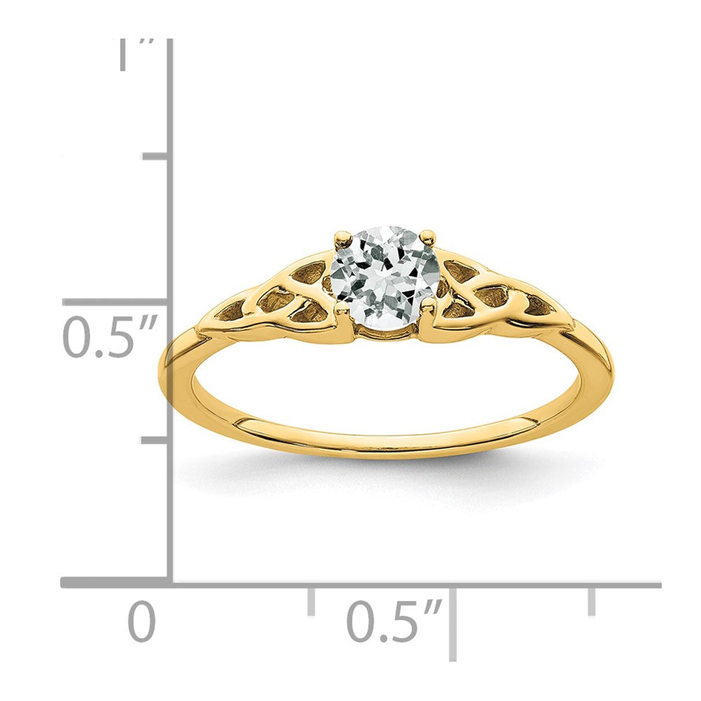 Buy 14K White Gold Celtic Knot Ring with Topaz | Stylish & Affordable Jewelry