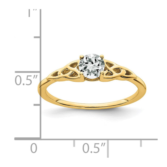 Buy 14K White Gold Celtic Knot Ring with Topaz | Stylish & Affordable Jewelry-2