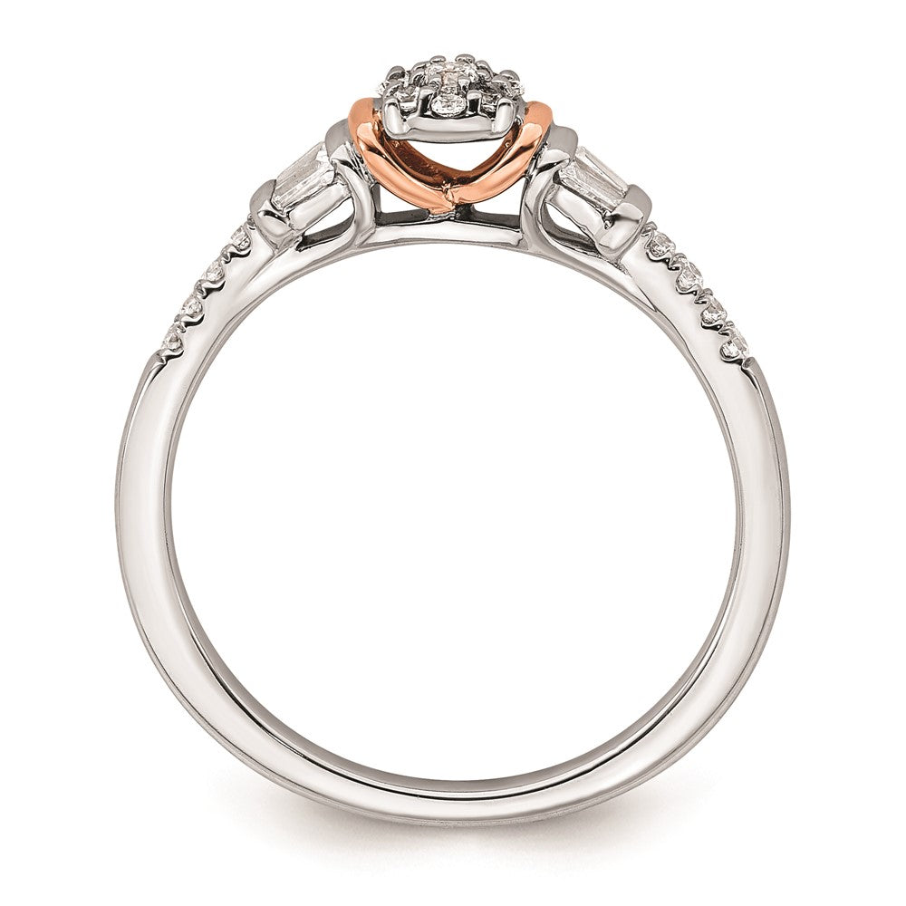 Buy Stylish 14K White & Rose Gold 1/5 Carat Diamond Cluster Ring Today!