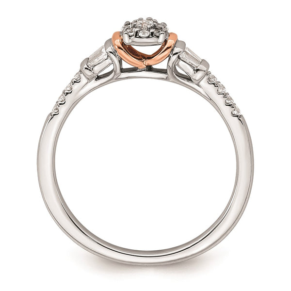 14K White & Rose Gold 1/5 Carat Diamond Cluster Ring Today
