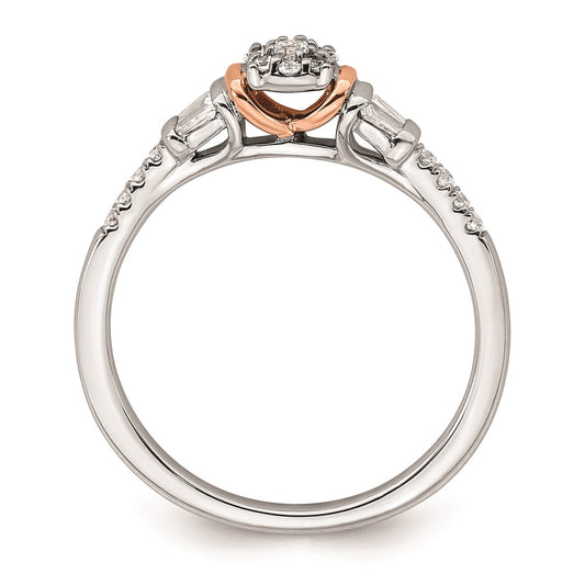 Buy Stylish 14K White & Rose Gold 1/5 Carat Diamond Cluster Ring Today!