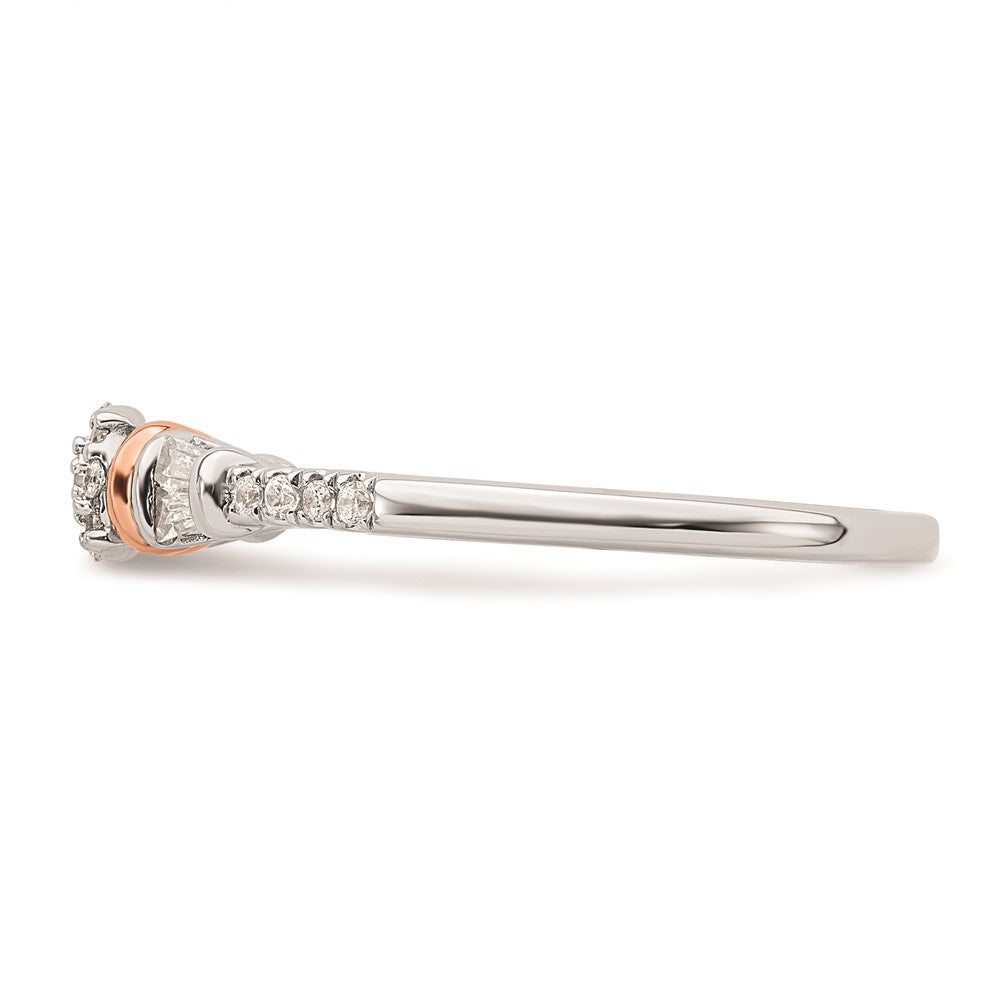 Buy Stylish 14K White & Rose Gold 1/5 Carat Diamond Cluster Ring Today!