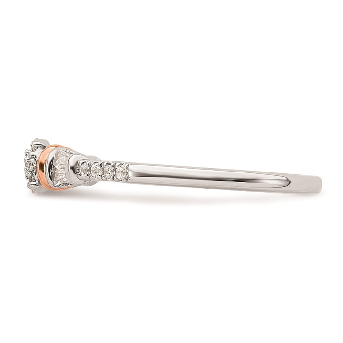 Buy Stylish 14K White & Rose Gold 1/5 Carat Diamond Cluster Ring Today!-3