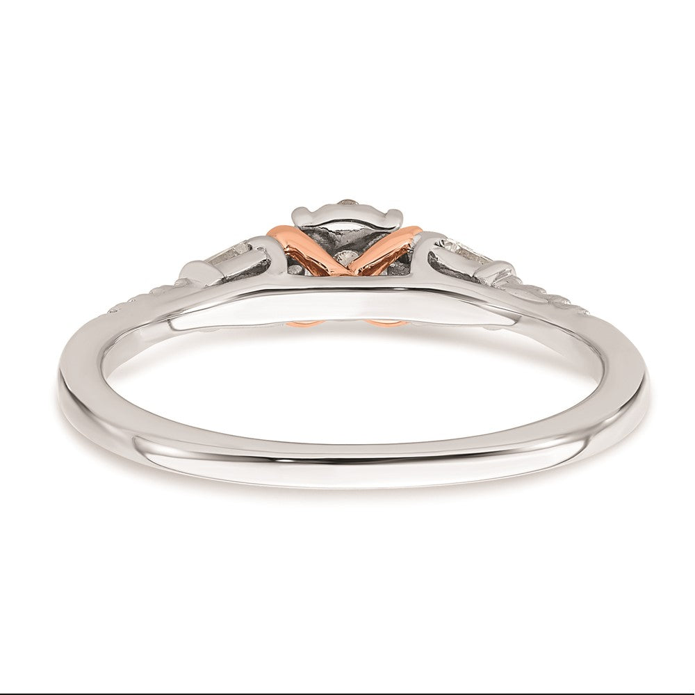 Buy Stylish 14K White & Rose Gold 1/5 Carat Diamond Cluster Ring Today!