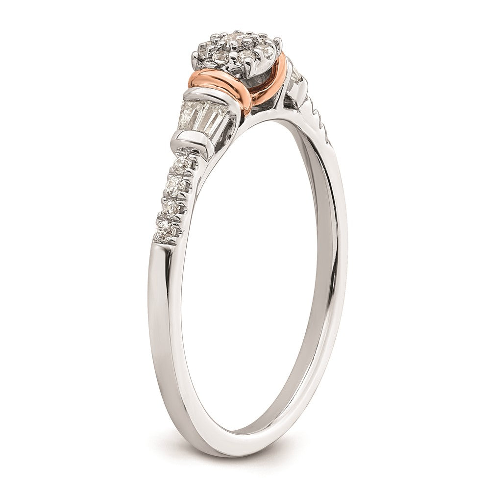 Buy Stylish 14K White & Rose Gold 1/5 Carat Diamond Cluster Ring Today!
