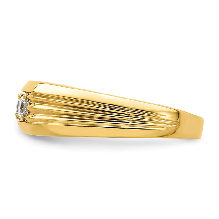 Exclusive Men's 14K Gold 3-Stone Diamond Ring - 1/2 Carat, Stylish Value-3