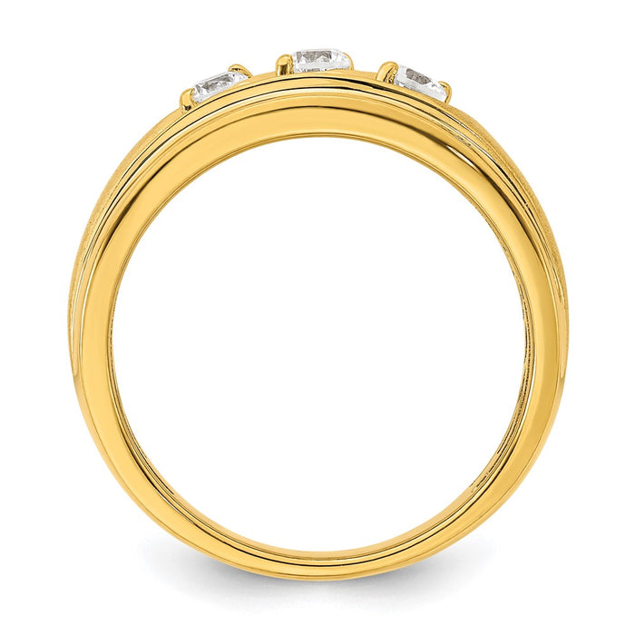 High-Quality 14K Gold Men's Ring with 3/8 Carat Diamonds - Stylish Value!-2