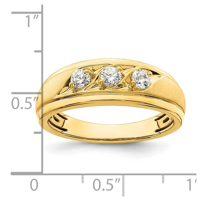 High-Quality 14K Gold Men's Ring with 3/8 Carat Diamonds - Stylish Value!-7