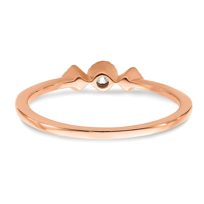 High-quality 14K Rose Gold 3-Stone Diamond Engagement Ring - Affordable Luxury-5