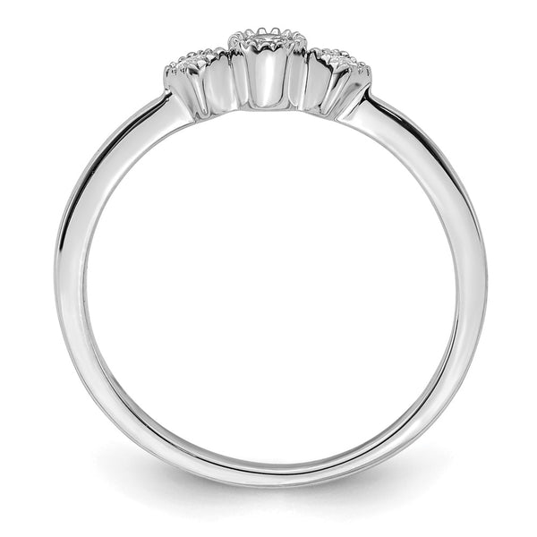 14K White Gold 3-Stone Diamond Engagement Ring - 1/10 Carat