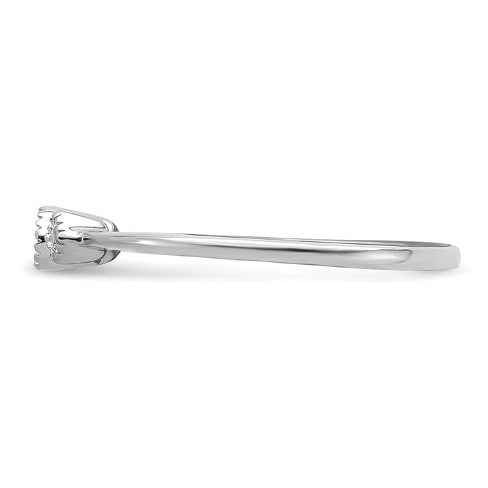 Buy Stylish 14K White Gold 3-Stone Diamond Engagement Ring - 1/10 Carat Value-3