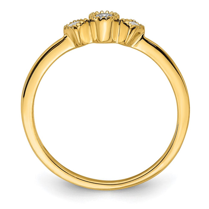 Buy Exclusive 14K Gold 3-Stone Diamond Engagement Ring - 1/10 Carat Value-2