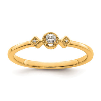 Buy Stylish 14K Gold Petite 3-Stone Diamond Engagement Ring, 1/15 Carat