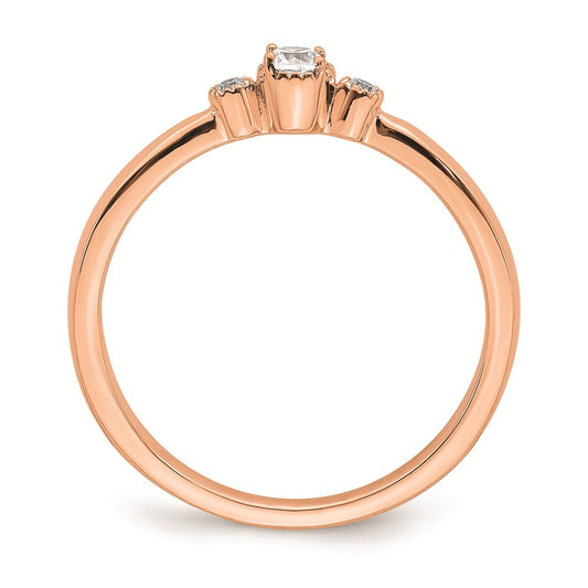 Buy 14K Rose Gold Petite 3-Stone Engagement Ring with 1/15 Carat Diamonds