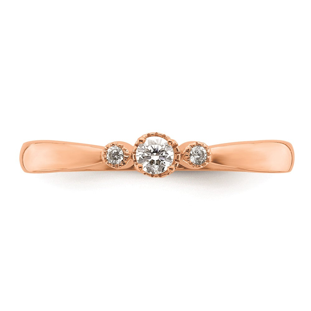 Buy 14K Rose Gold Petite 3-Stone Engagement Ring with 1/15 Carat Diamonds
